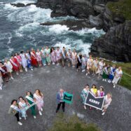 The Roses pictured with Cllr. Michael Cahill, Cathaoirleach Kenmare Municipal District, at the Kerry Cliffs, Portmagee.

The Kerry Cliffs stand over 1000ft above the wild Atlantic and were formed in a desert environment 400 million years ago. Out to the west stand the amazing Skellig Rocks one of only three UNESCO world heritage sites in Ireland.

Photo By : Domnick Walsh © Eye Focus LTD .
Domnick Walsh Photographer is an Irish Aviation Authority ( IAA ) approved Quadcopter Pilot.
Tralee Co Kerry Ireland.