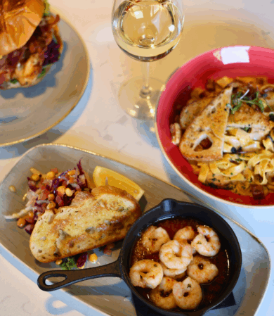 prawns pasta & chicken